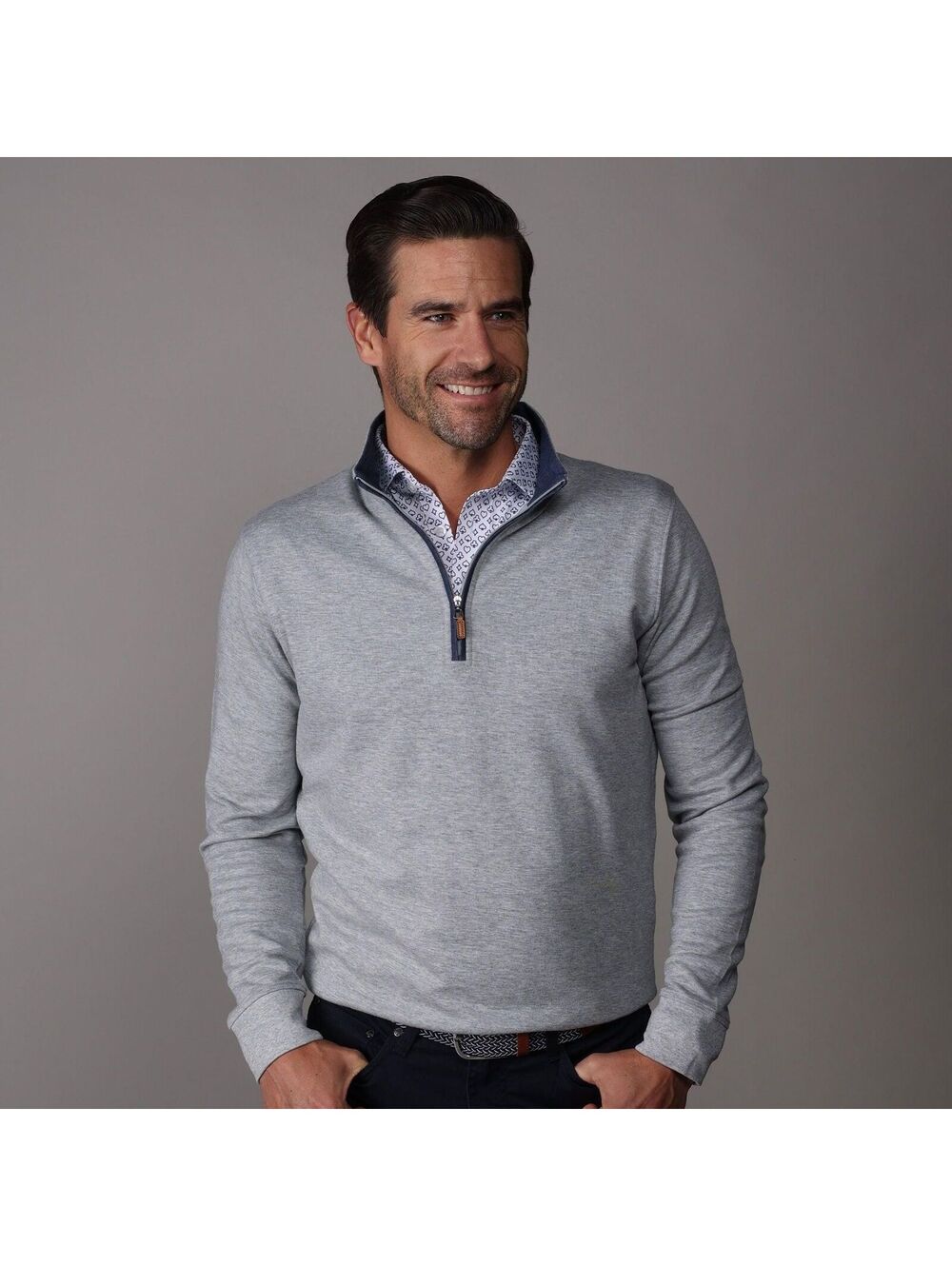 Collars & Co. NWT Heather Cloud Cotton Quarter Zip Pullover - Size Large